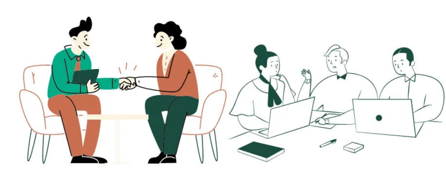 HR and hiring managers in the meeting