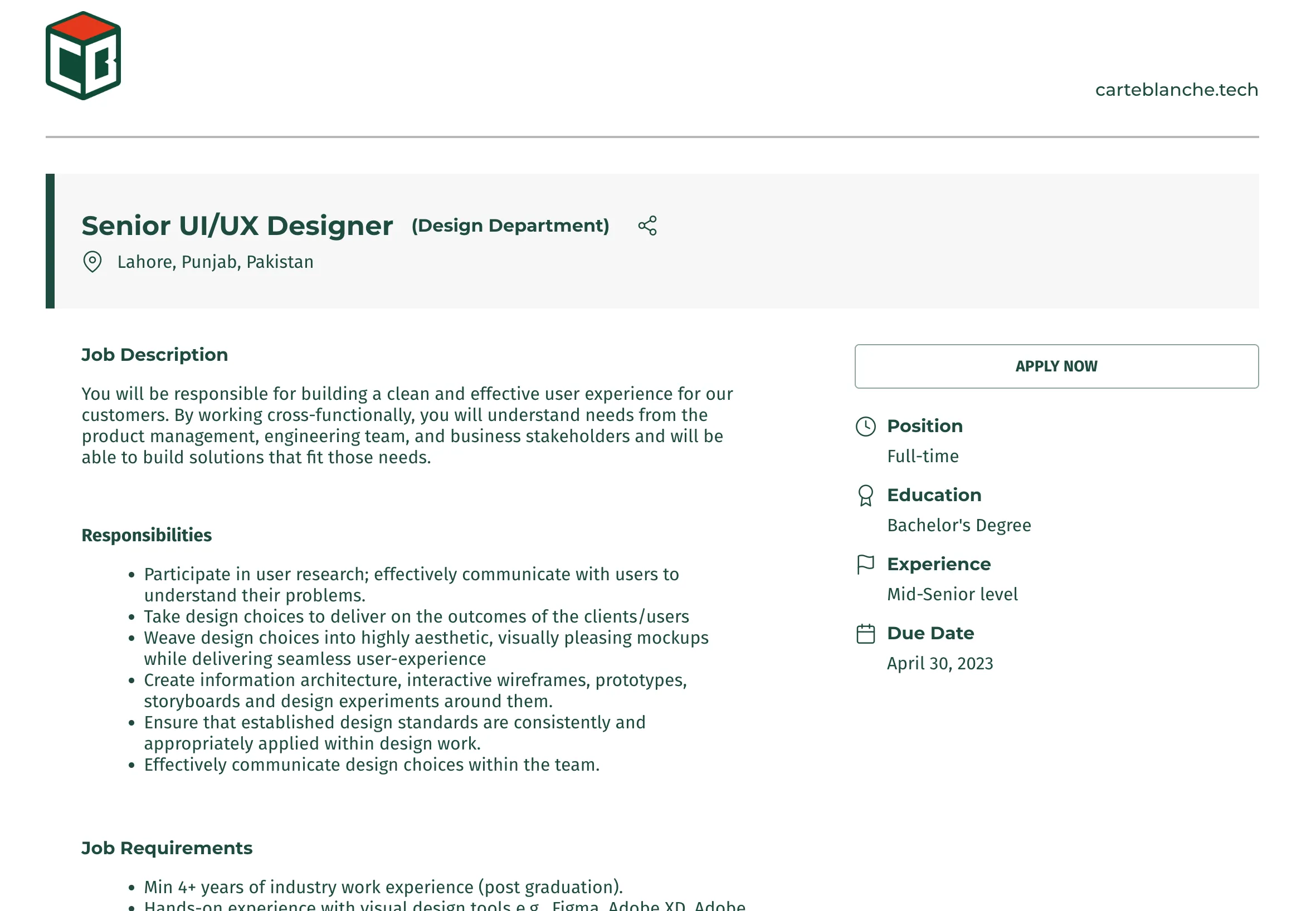 Job Description