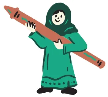 A girl with a pen