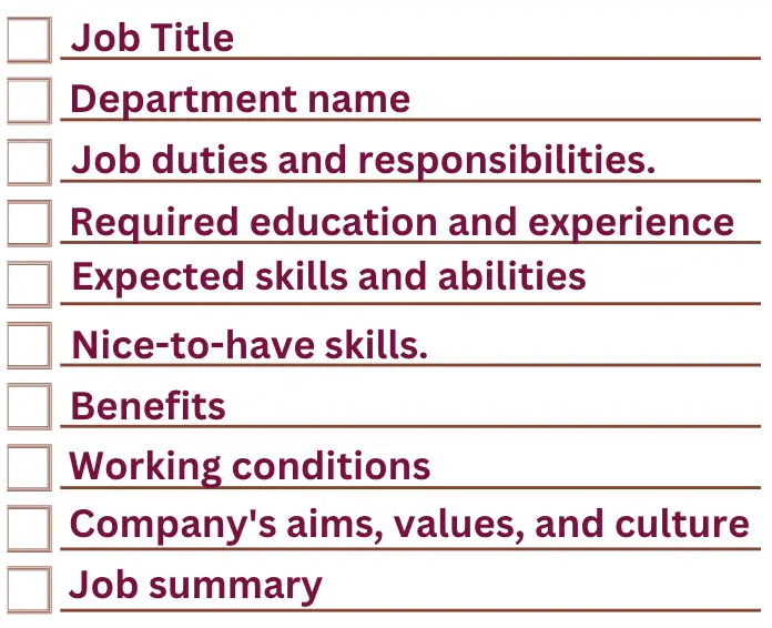Checklist to write perfect Job Descriptions