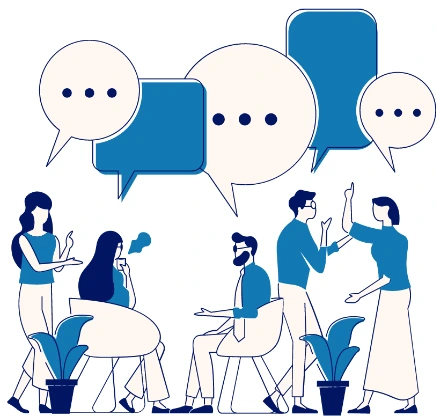 group of candidates and a group of interviewers